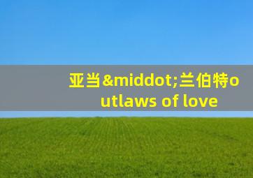 亚当·兰伯特outlaws of love